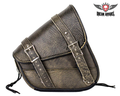 Dream Apparel Genuine Distressed Brown Leather Right Side Swing Arm Bag