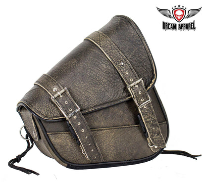 Dream Apparel Genuine Distressed Brown Leather Right Side Swing Arm Bag