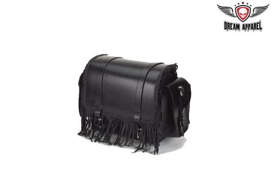 Motorcycle Sissy Bar Bag With Braid & Fringe