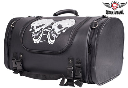 Motorcycle Sissy Bar Bag / Trunk With Skull