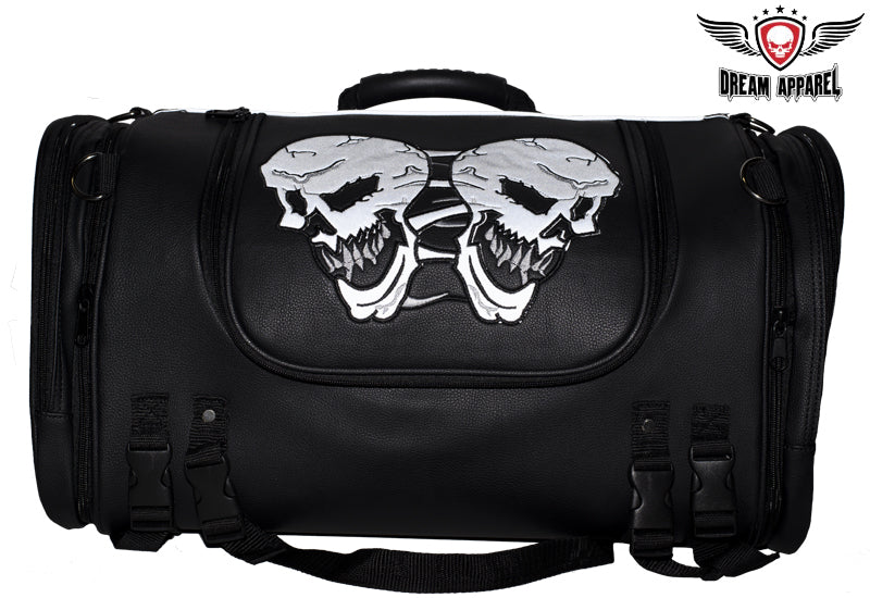 Motorcycle Sissy Bar Bag / Trunk With Skull