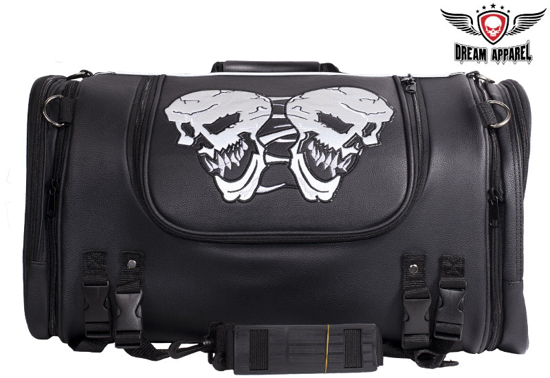 Motorcycle Sissy Bar Bag / Trunk With Skull