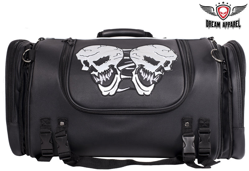 Motorcycle Sissy Bar Bag / Trunk With Skull