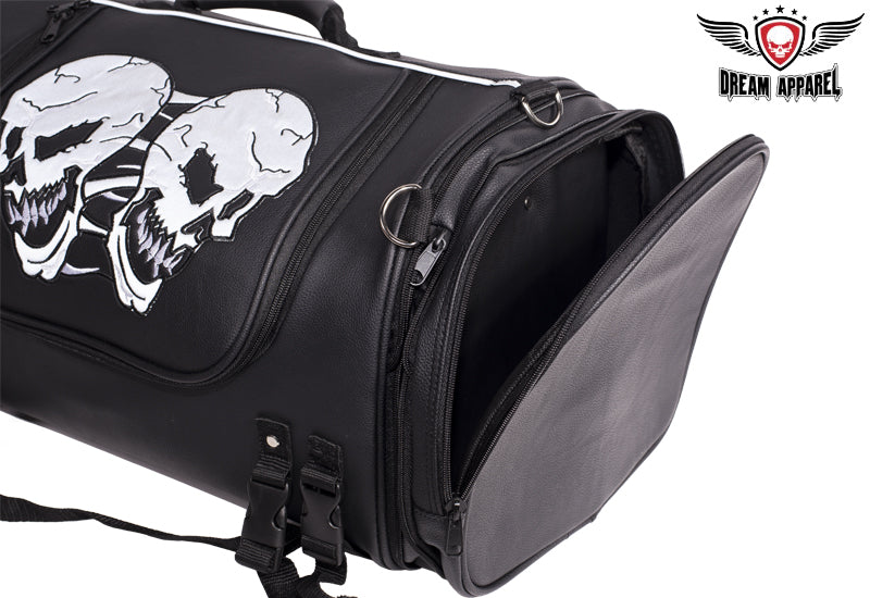 Motorcycle Sissy Bar Bag / Trunk With Skull