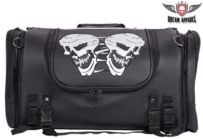 Motorcycle Sissy Bar Bag / Trunk With Skull