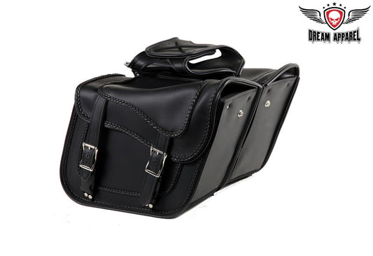 PVC Motorcycle Saddlebag With Braid