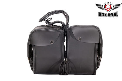 PVC Motorcycle Saddlebag With Braid & Studs