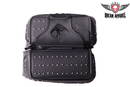 PVC Motorcycle Saddlebag With Studs