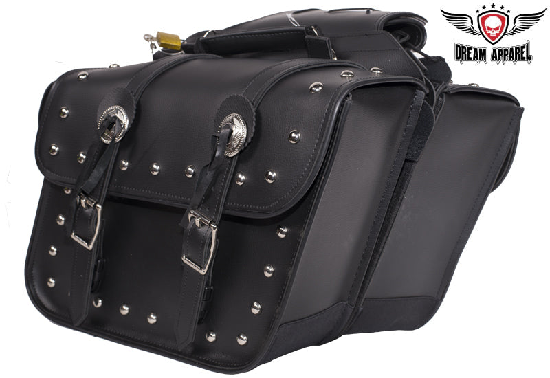 PVC Motorcycle Saddlebag With Studs