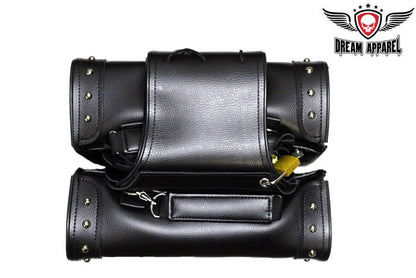 PVC Motorcycle Saddlebag With Studs & Quick Release