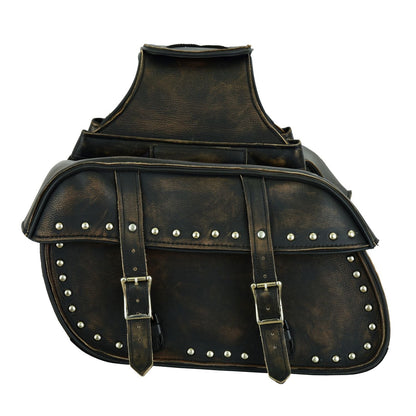 Dream Apparel Genuine Distressed Brown Naked Cowhide Leather Concealed Carry Saddlebag