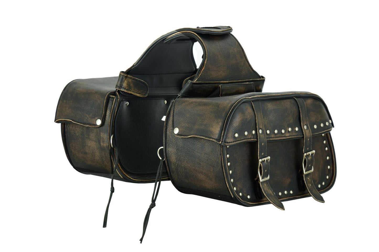 Dream Apparel Genuine Distressed Brown Naked Cowhide Leather Concealed Carry Saddlebag