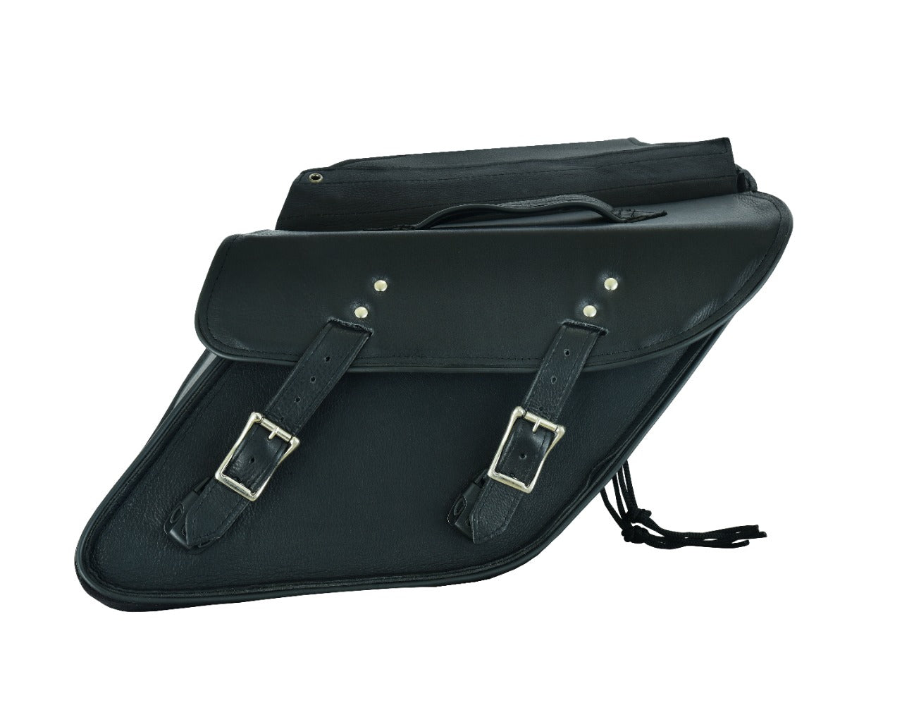 Motorcycle Leather No-Stud Dyna Saddlebag