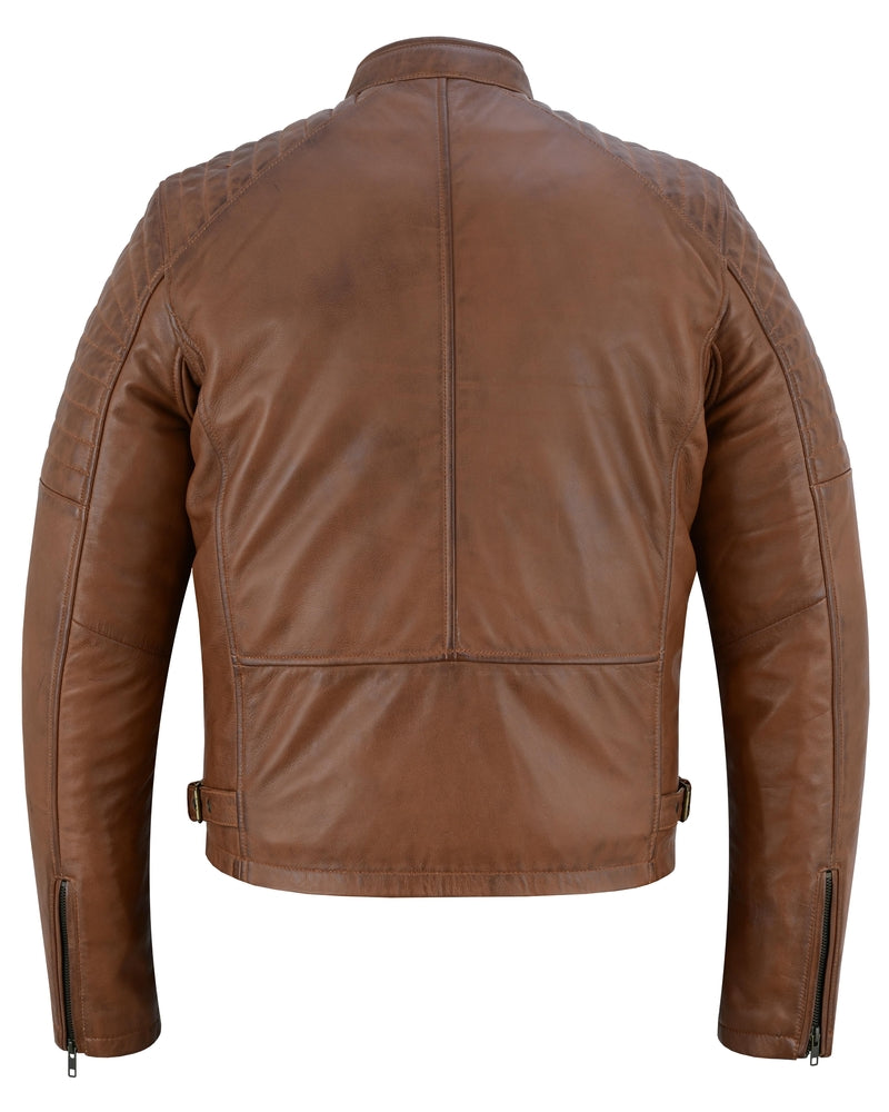 Copper Slayer Men's Sheepskin Leather Fashion Jacket with Snap Button