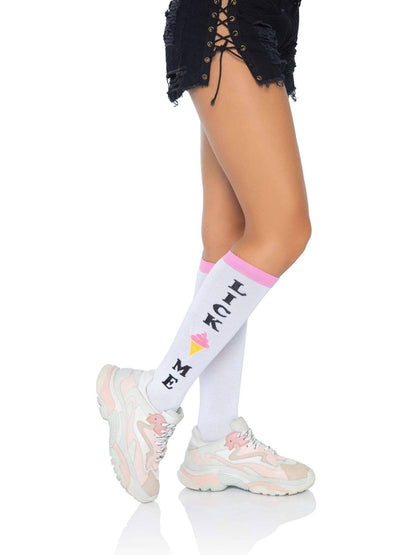 Lick Me Knee Socks: Multicolor / One Size