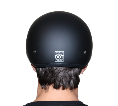 D1-A D.O.T. DAYTONA SKULL CAP- HI-GLOSS BLACK