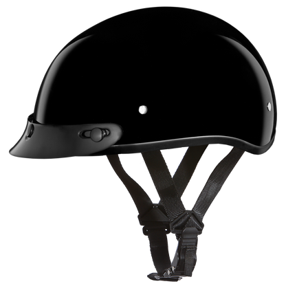 D1-A D.O.T. DAYTONA SKULL CAP- HI-GLOSS BLACK