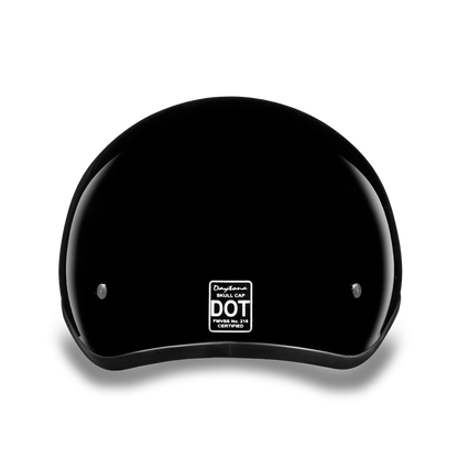 D1-ANS D.O.T. DAYTONA SKULL CAP W/O VISOR - HI-GLOSS BLACK