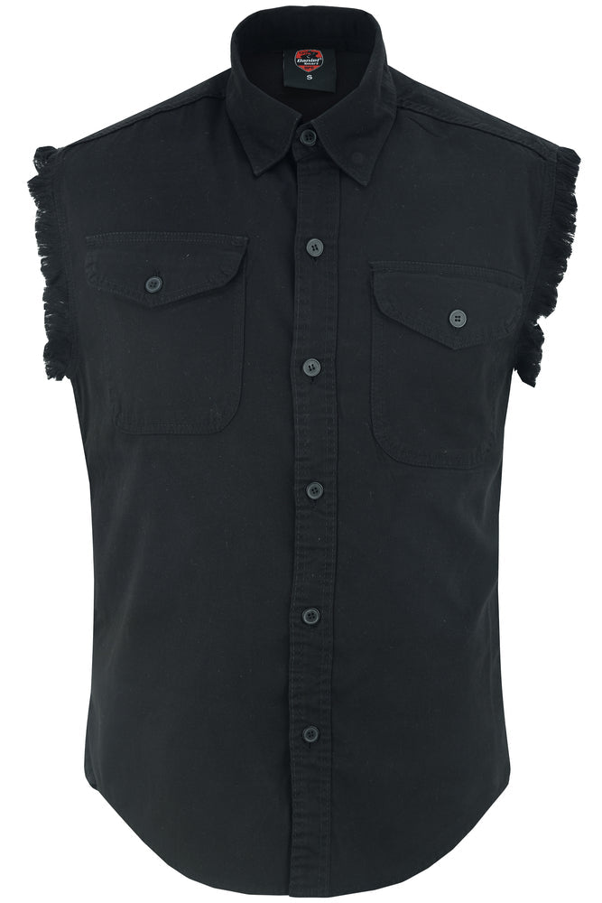 Men's Black Sleeveless Lightweight Denim Shirt