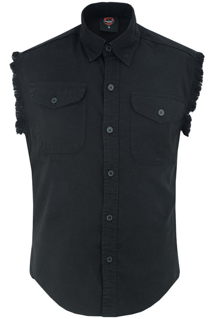 Men's Black Sleeveless Lightweight Denim Shirt