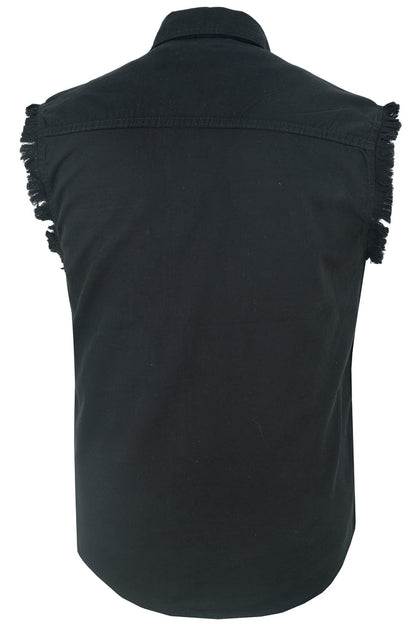 Men's Black Sleeveless Lightweight Denim Shirt