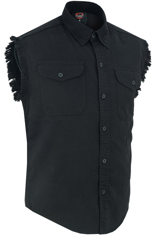 Men's Black Sleeveless Lightweight Denim Shirt