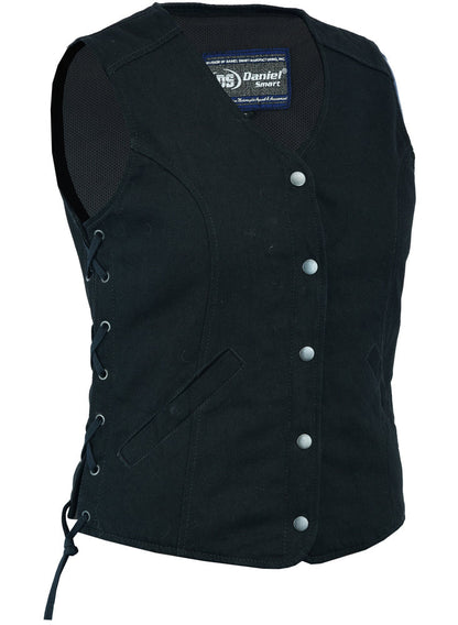 Women's Denim Longer Body & ¾ Vest - Side Laces