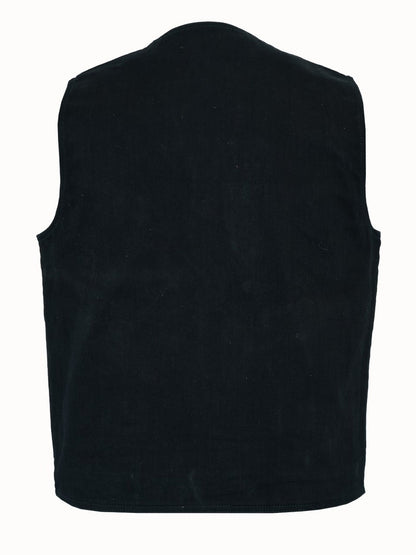 Men's Traditional Denim Vest with Plain Sides