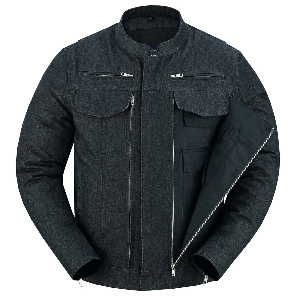 Men’s Denim Jacket – Raw Finish with Smart Access Pockets