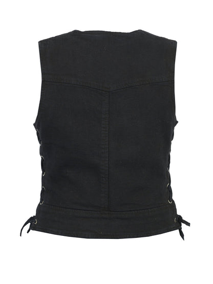 Women's Stylish Black Denim Vest