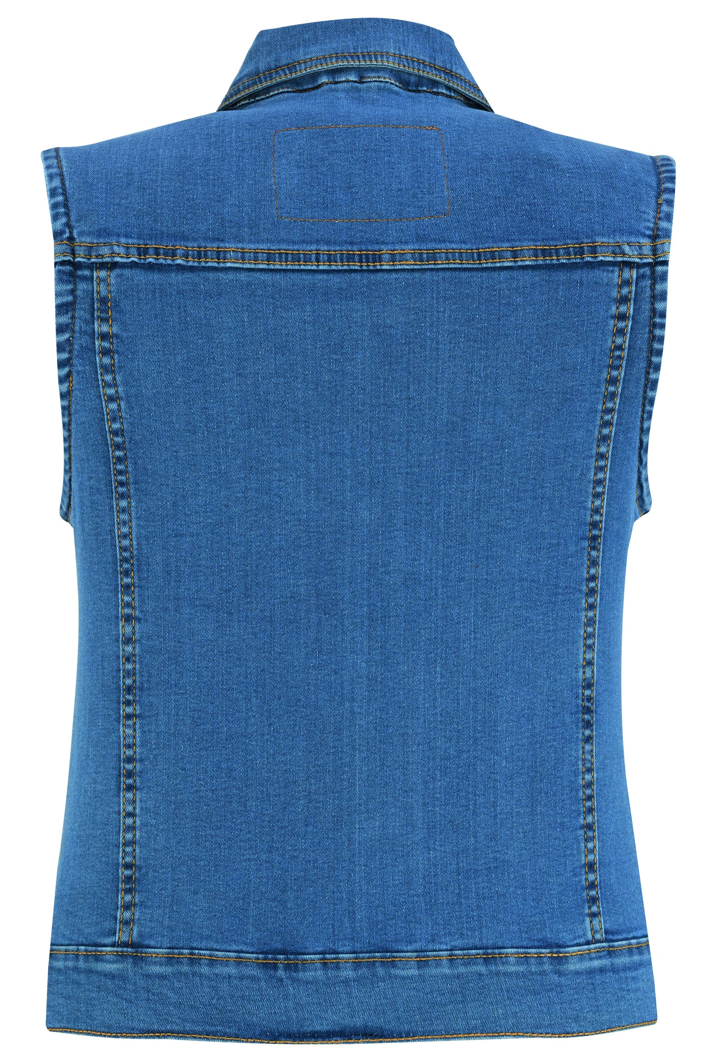 Women's Blue Denim Snap Front Vest