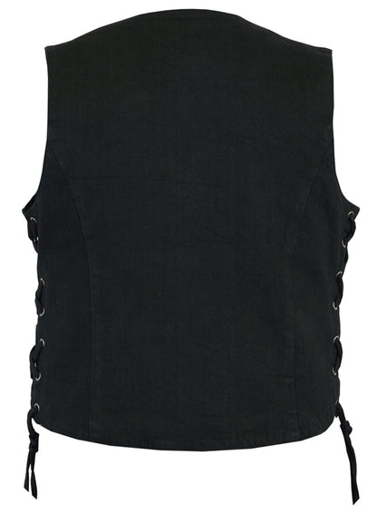 Women's Denim Classic Side Lace Vest