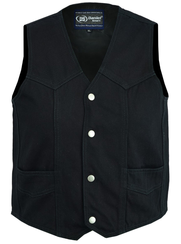 DM9725   Kids Denim Plain Side Vest