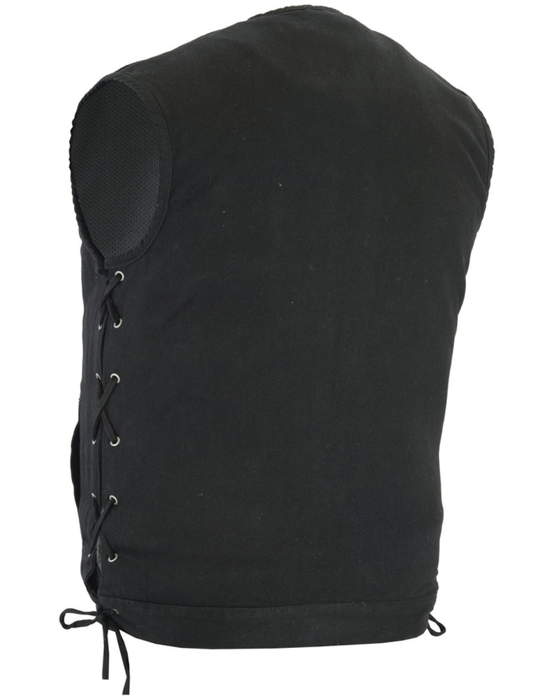 Men’s All-Black Denim Vest with Upgraded Smart Access Pockets