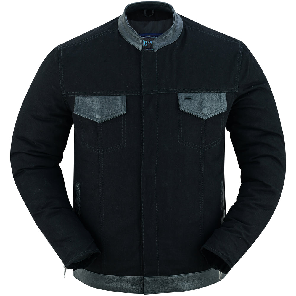 Men’s Full Cut Leather Denim Shirt