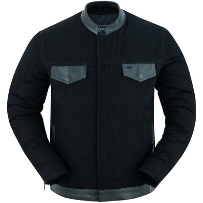 Men’s Full Cut Leather Denim Shirt