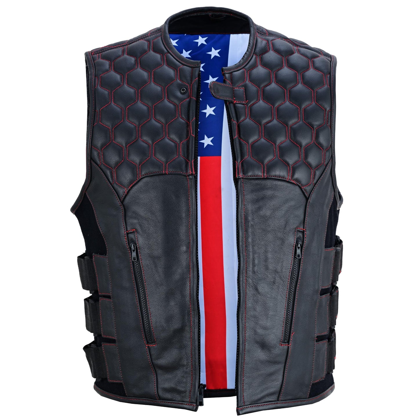 Patriot Wheels Men's Motorcycle Leather Vest