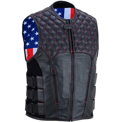 Patriot Wheels Men's Motorcycle Leather Vest