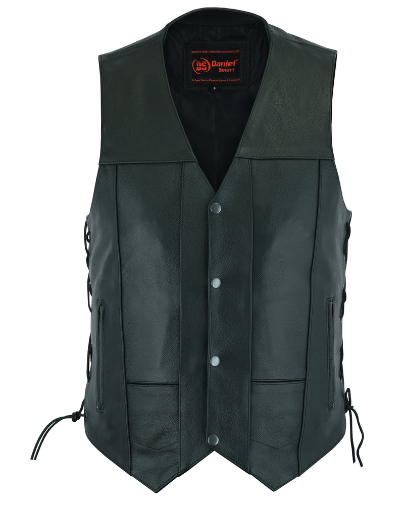 Men’s Ten-Pocket Motorcycle Vest with Concealed Carry