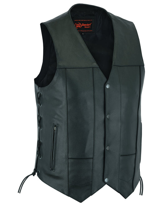 Men’s Ten-Pocket Motorcycle Vest with Concealed Carry