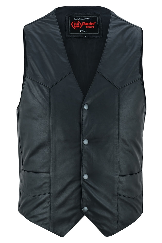 Men's Traditional Light Weight Leather Motorcycle Vest