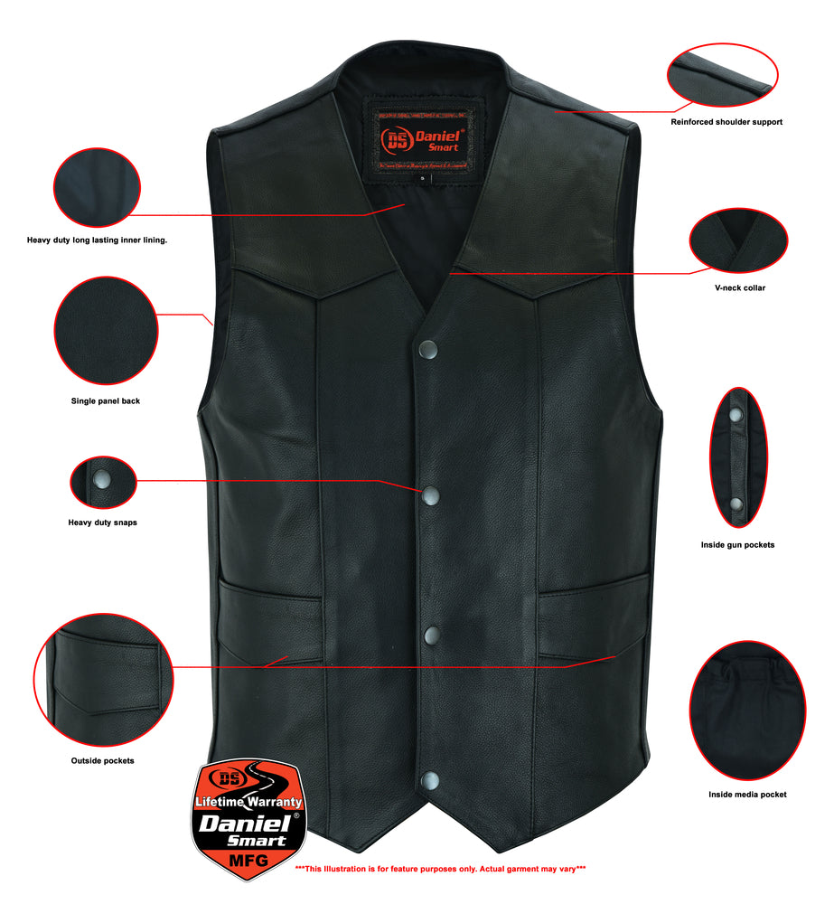 Men’s Traditional Single Back Panel Concealed Carry Vest