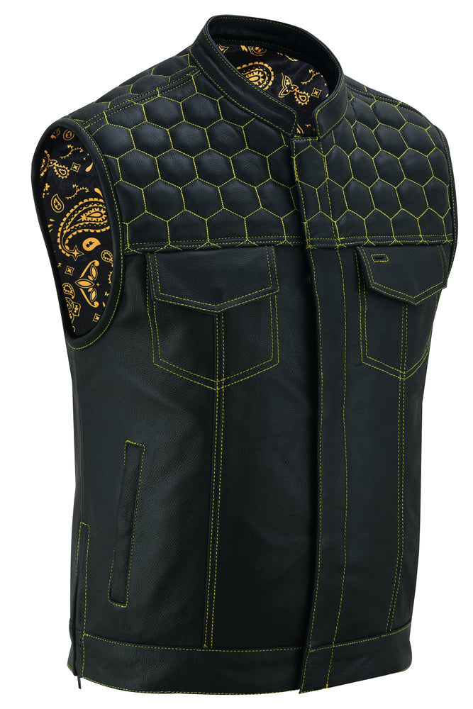 Gold Rush Men's Motorcycle Leather Vest