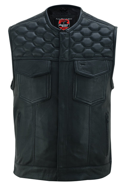 Black Horse Men's Leather Vest