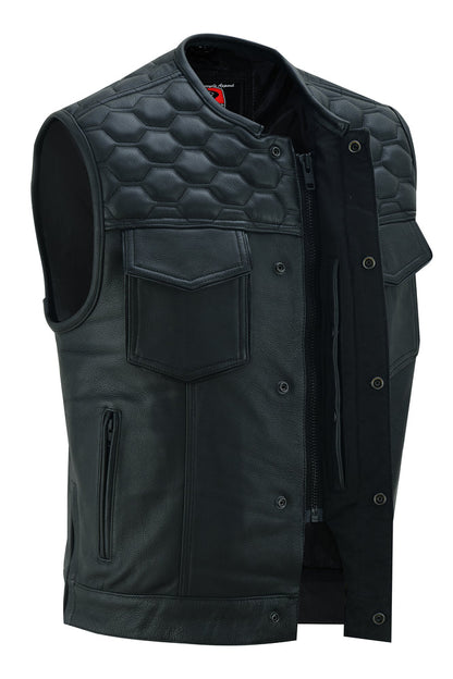 Black Horse Men's Leather Vest