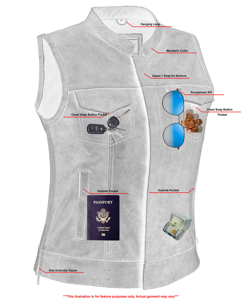 Women's Premium Single Back Panel Vest with Smart Access Pocket - Gray