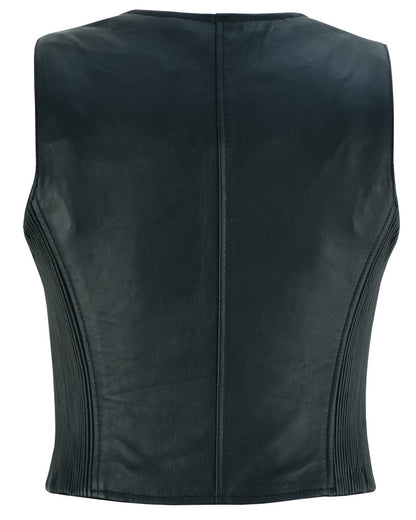 Women's Stylish Lightweight Zipper Front Leather Vest