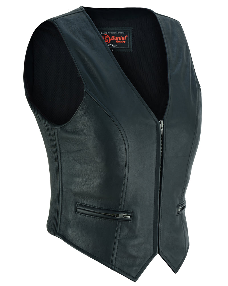 Women's Stylish Lightweight Zipper Front Leather Vest