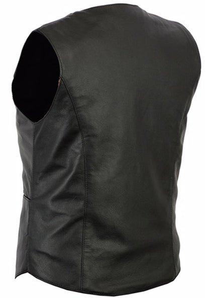 Women's Classic Plain Side Leather Vest