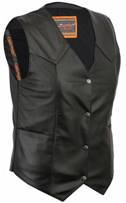 Women's Classic Plain Side Leather Vest